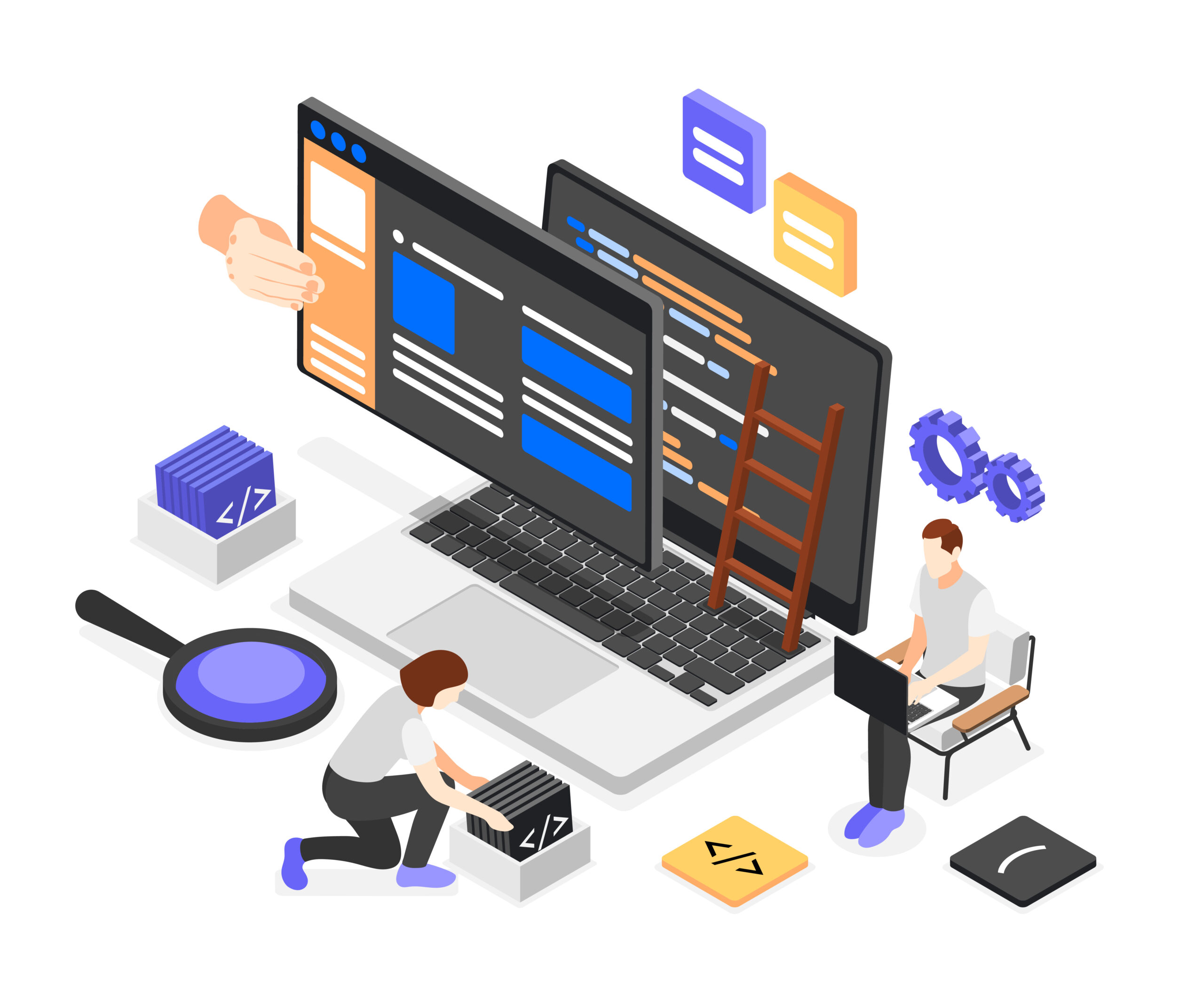 UI and UX designers isometric composition with small people creating custom design for web site 3d vector illustration SSUCv3H4sIAAAAAAACA02RT0vDQBDFv8ow52CV3nKVIgpCUQtC8TDdjOnQzU7Y3aSWku/ubNqKt/nz9s3LL2fcURKH9RnF+yHlSFk0YP1QITeSNQp5rO+nClOmPCROprXOUebWtnN/M9meyxxr/GC3D+q1PaE9HHY2etSuHzLHhFN1k61Ze89/kldJjr2nwDqY7KtCajm4U7loJyN7pjnA1laHo5l11zSjNKyXkoZGSomjOvK2X5a09mXalWkbqd+LizJyLH3DyVmBm2eg0MDmE2wibbCgIEk7zlEcOAuvSQoaOEreQ+rIe+jn/OAiG7XQwuXM1QG+NcKRd2DvGJYNjOyMJ/znfAcrg0w7M1mt3+cEbxwaNlWAl/VT8egMVYX5pwDD6kru4pUWToPjPg/kF/mP+cKumlIP9hunafoFdZ0KieQBAAA=